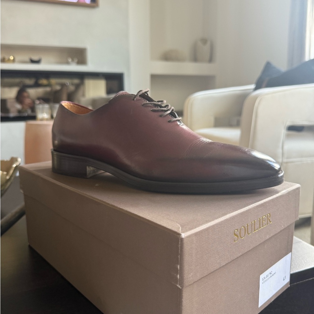 Elegant Burgundy Leather Oxfords